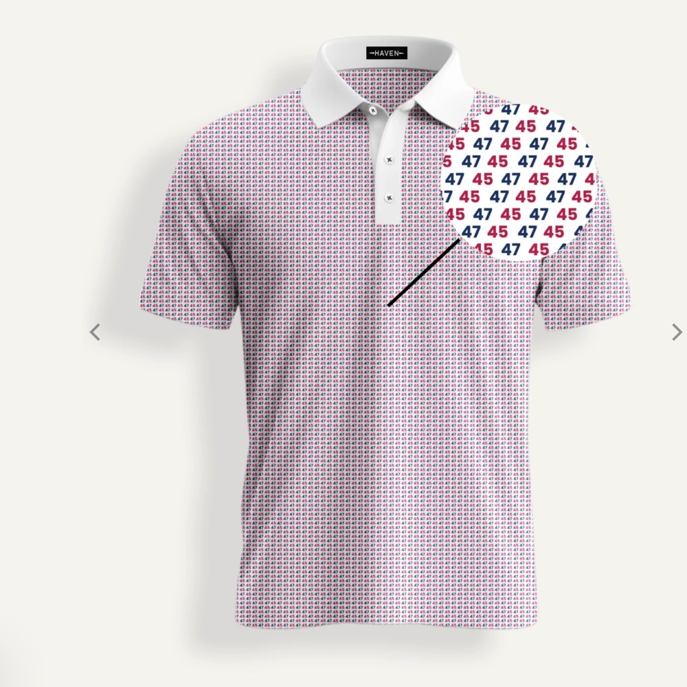 MAVEN Red and White Men's Polo Shirt